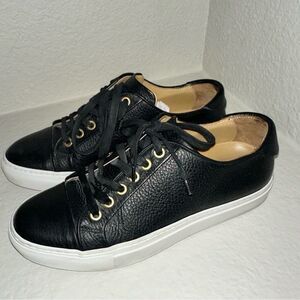 Collegium black leather sneakers size 38